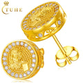 Mens 925 Sterling Silver Vvs Mosinate Diamond Earrings Wholesale Round Brilliant Cut Gold Plated Studs Earrings Jewelry