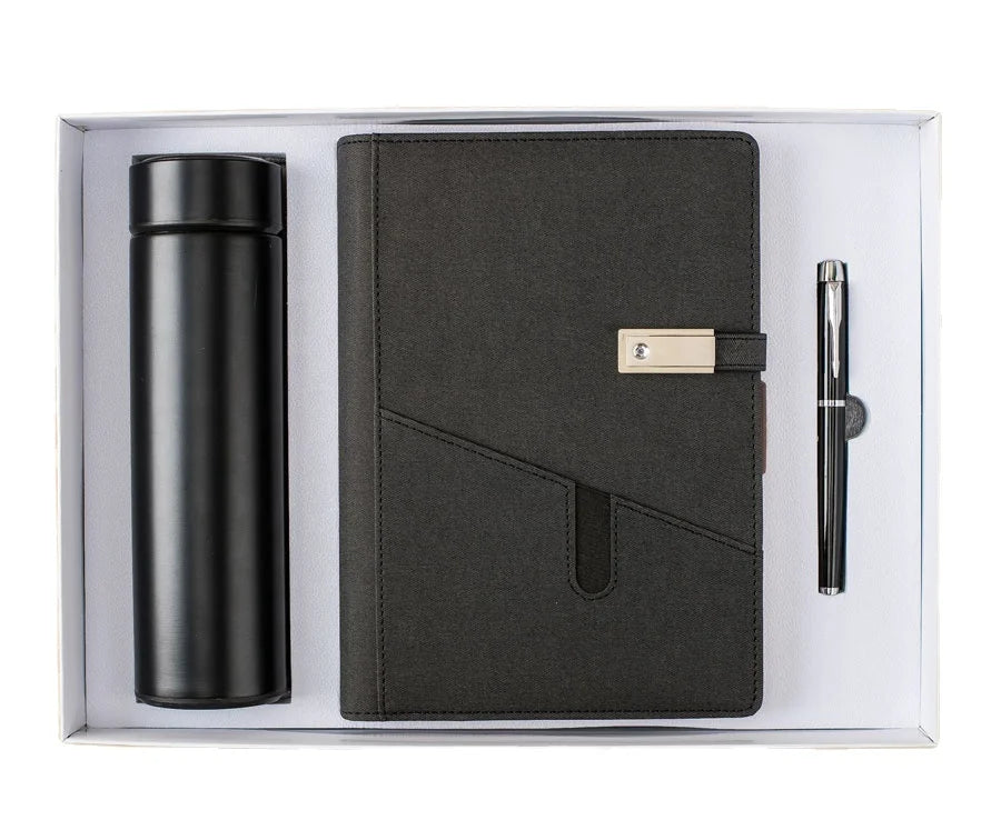 Premium Executive Luxury Christmas Business Corporate Gift Sets Custom Logo Vacuum Cup PU Notebook Signature Pen for Events