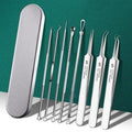 High Quality Stainless Steel No.5 Cell Tweezers Blackhead Clip Professional Acne Clip Pimple Extractor Acne Needle Tool Kit