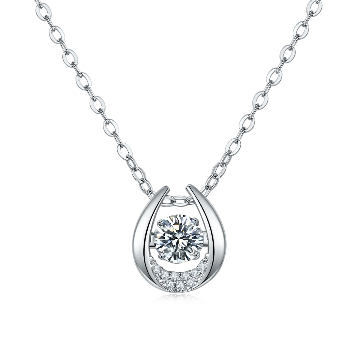 Oem Factory Costly/Expensive 2crt 3 Carat Moissanite on White Gold Necklace 925 Sterling Silver With Certificate for Valentine
