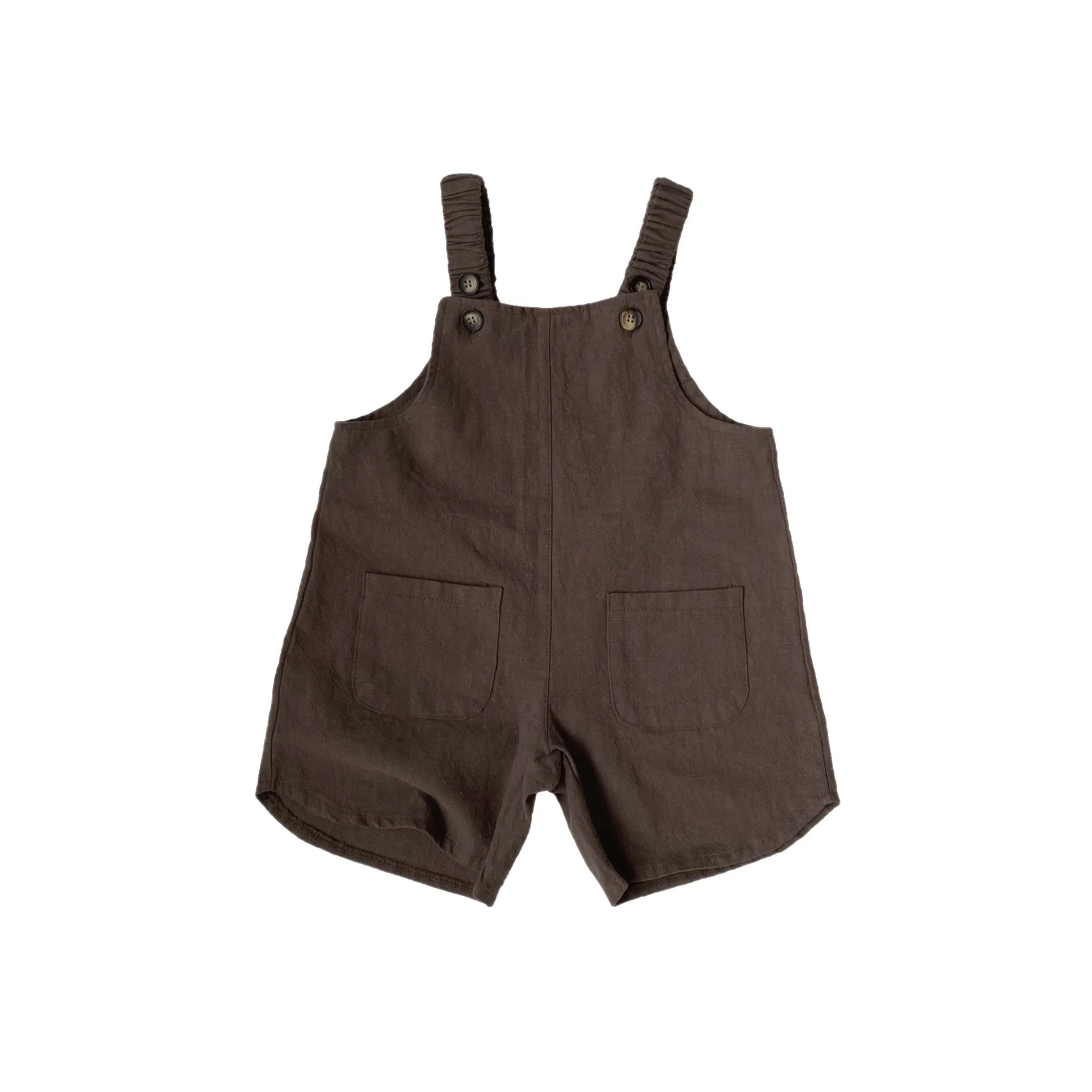 kids Japanese summer new children cotton linen sleeveless suspender shorts Boys and Girls retro artistic suspender pants