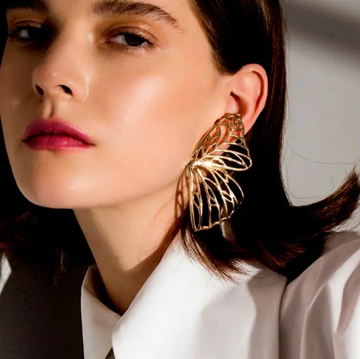 Singoli Fashion Gold Hollow Butterfly Earrings Exaggerate Earring Jewelry Gift for Women