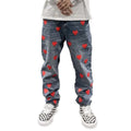 Xuchang Embroidery Straight Legs Patched Denim Cotton Fitted Private Label Stylish Jeans Pant for Men