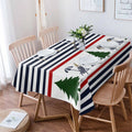 Rectangle Tablecloth Xmas Design Waterproof Holiday Decorative Boho Table Cover for Outdoor Indoor Party Kitchen Dining Room