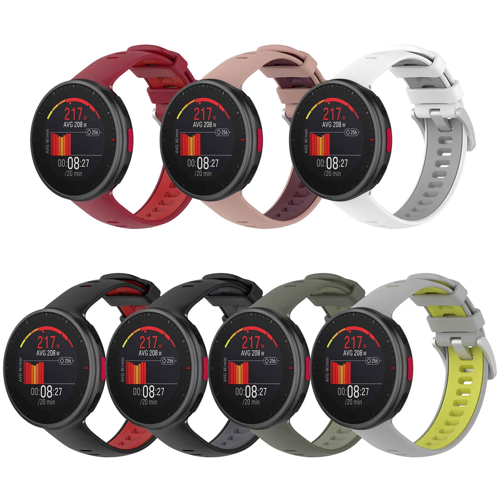 Eraysun Two-color Official Design Silicone Watch Band for Polar Vantage V2 Smart Watch Accessories Watchband Wrist Strap