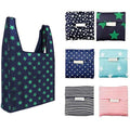 Custom Strong Wholesale Reusable Shopping Bags with Logo Washable Foldable Eco Ripstop Polyester Grocery Tote