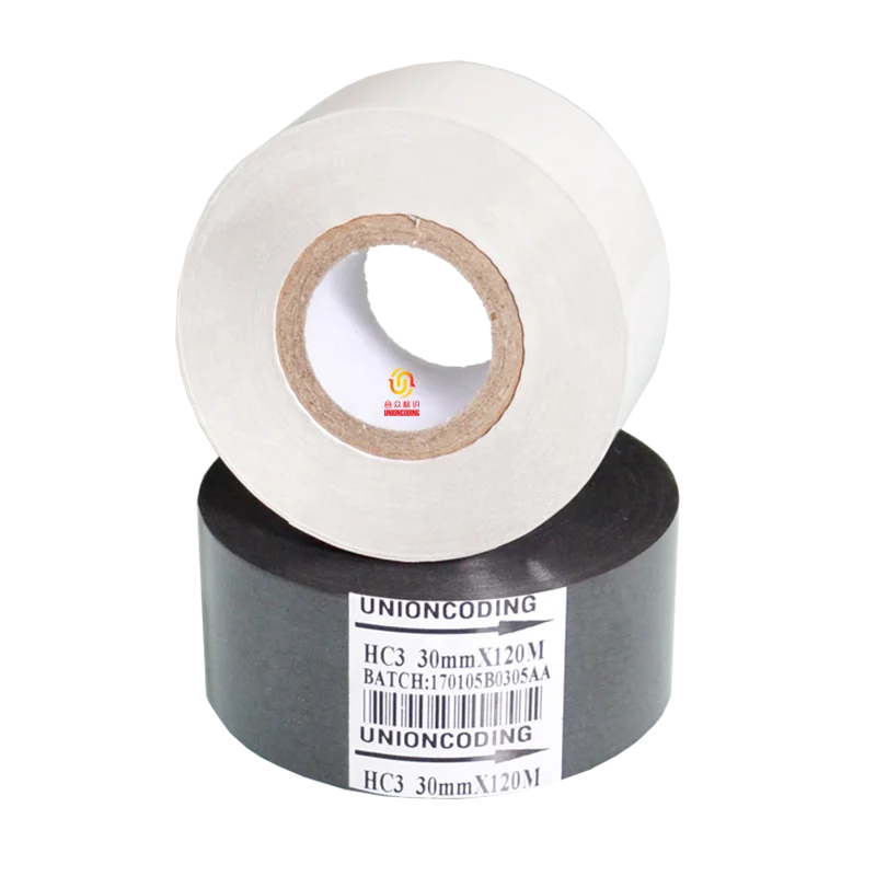 UNIONCODING Black Hot Coding Foil 30mm*100m Fc3 Scf900 Expiry Date Generic Plastic Hot Stamping Ribbon for Food Packaging