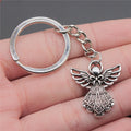 Wholesale Guardian Angel Charm Keychain Key Ring for Wedding Baptism Party Favors Arts Crafts DIY 3D Metal Key Chains Accessory