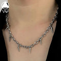 VAF New Design Men's Multiple Tapered Stainless Steel Pendant Necklace Cadenas Acero Inoxidable