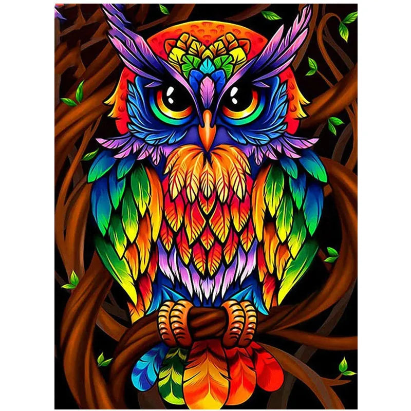 Abstract Art Owl Diamond Painting Cartoon Full Drill Embroidery Home Decor Custom Full Square Diamond Painting Kit Holiday Gift