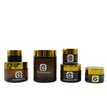 60ml 120ml 8oz 500ml Cosmetic Wide Mouth Face Eye Cream Jar Amber Candle Glass Jar With Gold Screw Lid