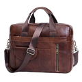 SCHLATUM Custom Genuine Leather Soft Casual Business Crossbody Executive Shoulder Messenger Bag Men Office Laptop Briefcase