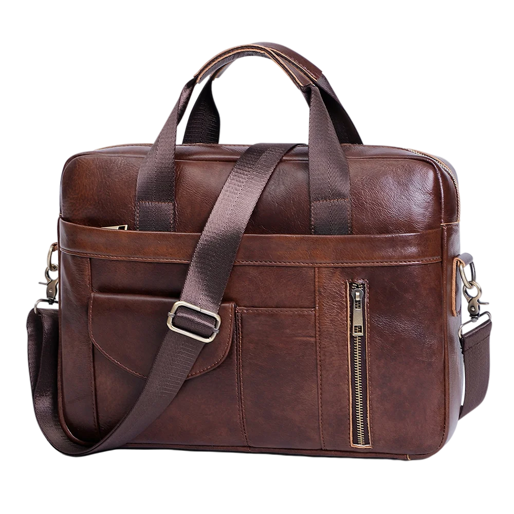 SCHLATUM Custom Genuine Leather Soft Casual Business Crossbody Executive Shoulder Messenger Bag Men Office Laptop Briefcase