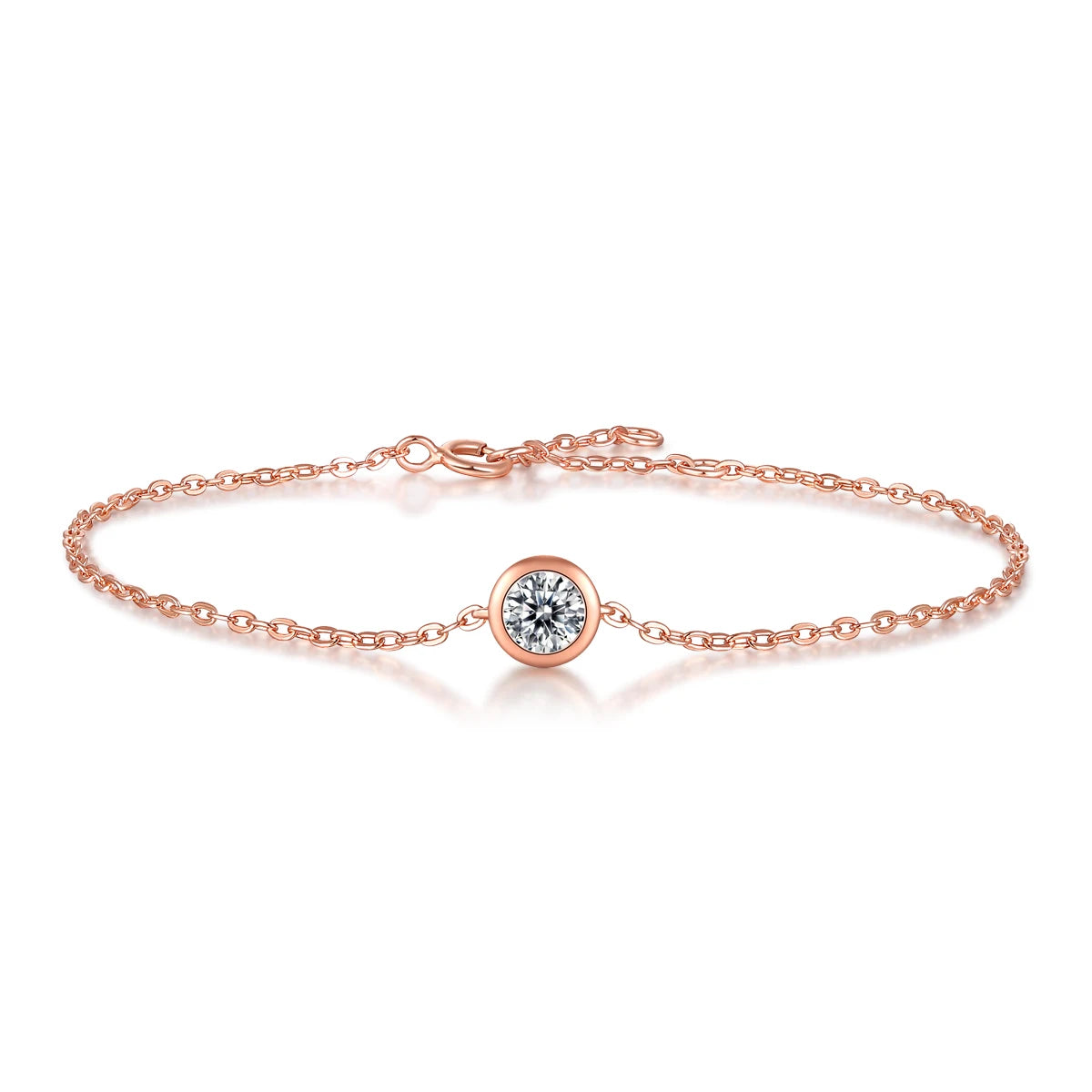 In Stock 925 Sterling Silver Moissanite Bracelet for Women Plated Rose Gold Unique Design Bracelet Female Fine Jewelry
