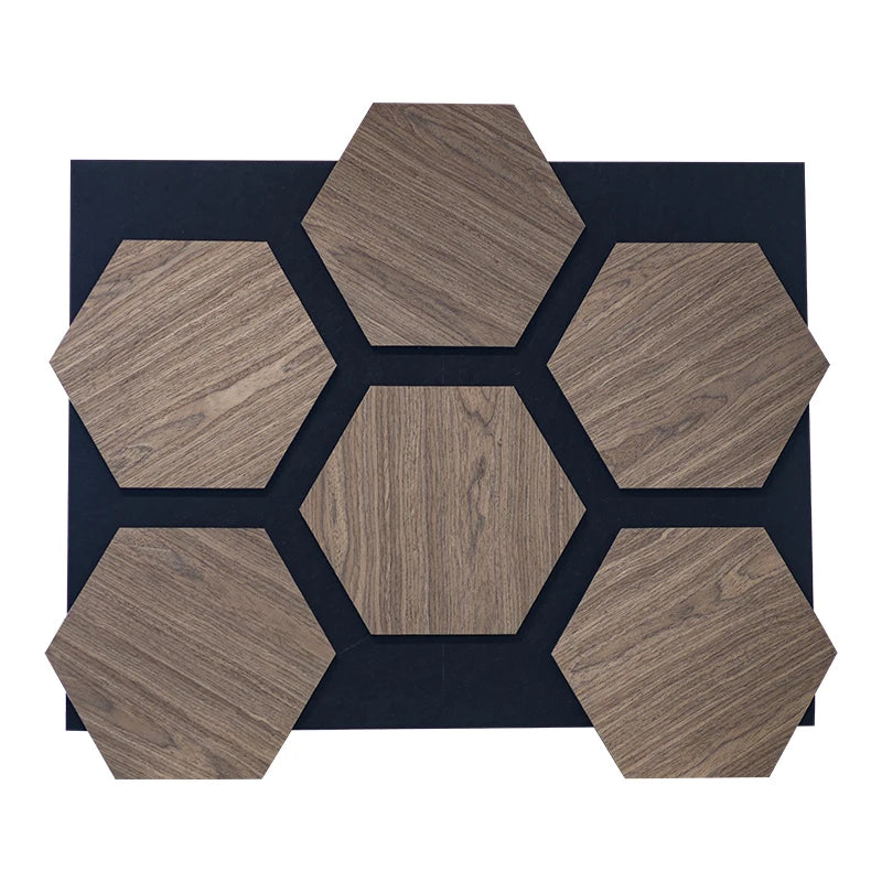 Hexagon Oak Acoustic Panel Wall Soundproofing Akupanel Slat Wooden Fiber Acoustic Panels