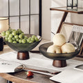 New Solid Wood High-quality Glass Fruit Plate Home Living Room Coffee Table Candy Plate Ornament New Fruit Plate