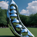 Custom Large Modern Mirror Polish Art Metal Peasecod Statue Stainless Steel Pease Pod Sculpture for Botanic Farm Project Decor