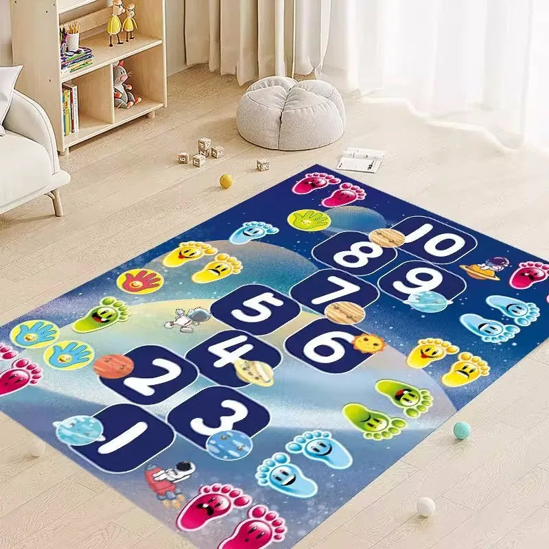 Kids Playmat Area Rug for Children Bedroom Play Room Nursery 3d Printed Crystal Velvet Carpet