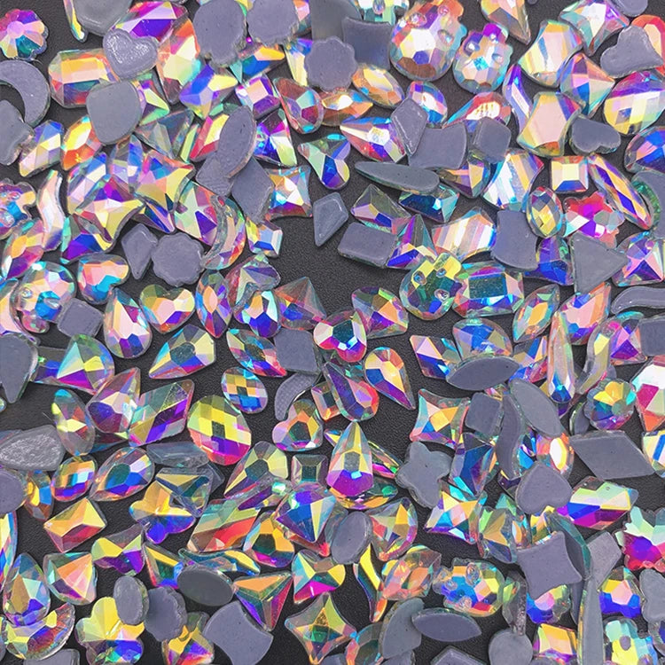 Wholesale square Shape Hotfix Glass Rhinestones Flatback AB Color Hotfix Rhinestone Bulk