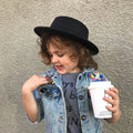 Fashion Classic Brim Flat Church Derby Boater Cap Kids Wool Felt Fedora Hat for Children 54cm Head Size
