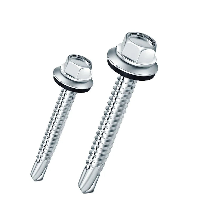 Indent Hex Washer Head Self Drilling Screw Self Drilling Screws with Plastic Washer and Cap
