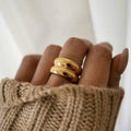Nabest Stainless Steel Chunky Women Ring Jewelry Gifts Waterproof PVD Plated Euramerican Personalized Rings