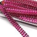 7*21mm Rectangle Crystals Cup Chain Hot pink Crystals Rhinestone Trims