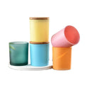 Luxury 9oz Wide-Mouth Empty Glass Candle Jar Matte Black Plastic Cap Eco-friendly Custom Multi-Color Home Decorative Craft Gift