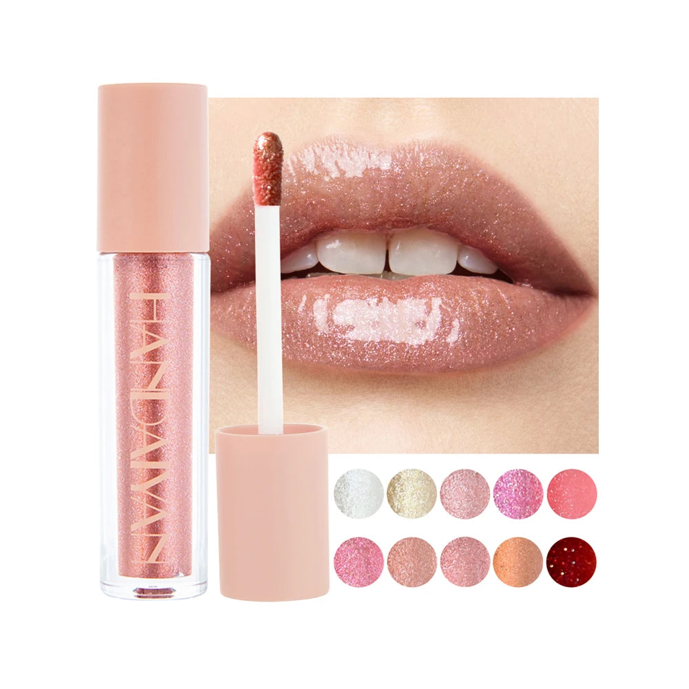Selling 10 Colors Moisturizing High Gloss Lip Gloss Metallic Pearlescent Lip Glaze Waterproof Lipstick