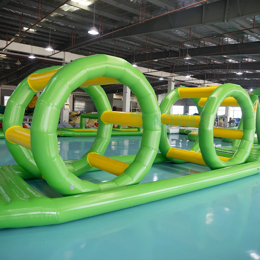 AOYU Outdoor Playground Inflatable Amusement Water Park Equipment Floating Beach Games Obstacle Course Parc Aquatique Mobile