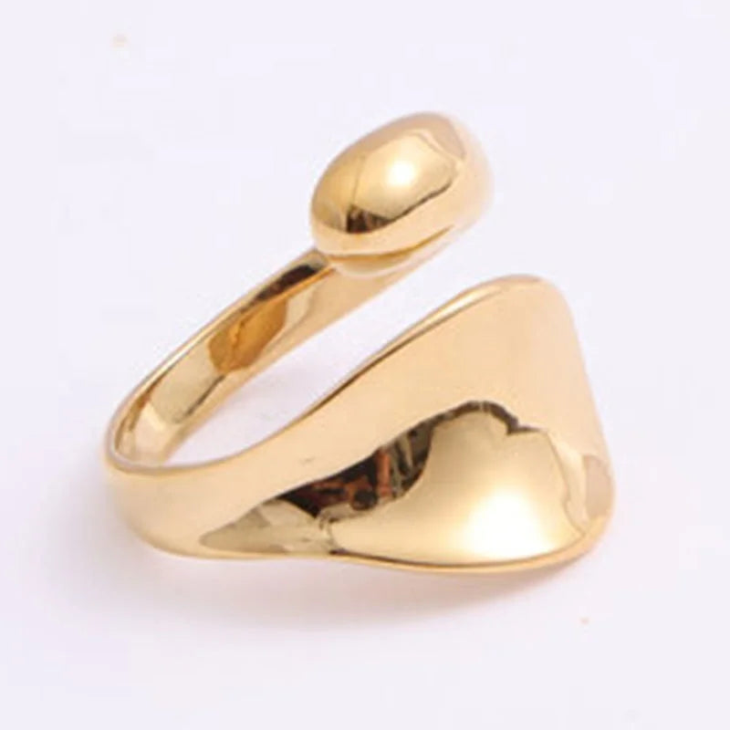 Ins Style 18K Gold Plated Stainless Steel Women Fashion Minimalist Personalized Jewelry Irregular Asymmetrical Cross Ring