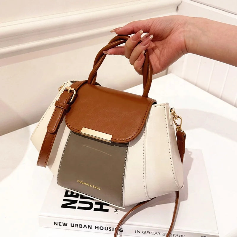 2025 Solid Faux Leather Bucket Bag for Women Crossbody Purses and Handbags Ladies Hobo Shoulder Bags Women Unique Shape Handbag