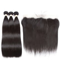 Wholesale Raw Cuticle Aligned Hair Bundles and Frontal Straight Bundles with 13X4 Lace Frontals 100% Straight Human Hair