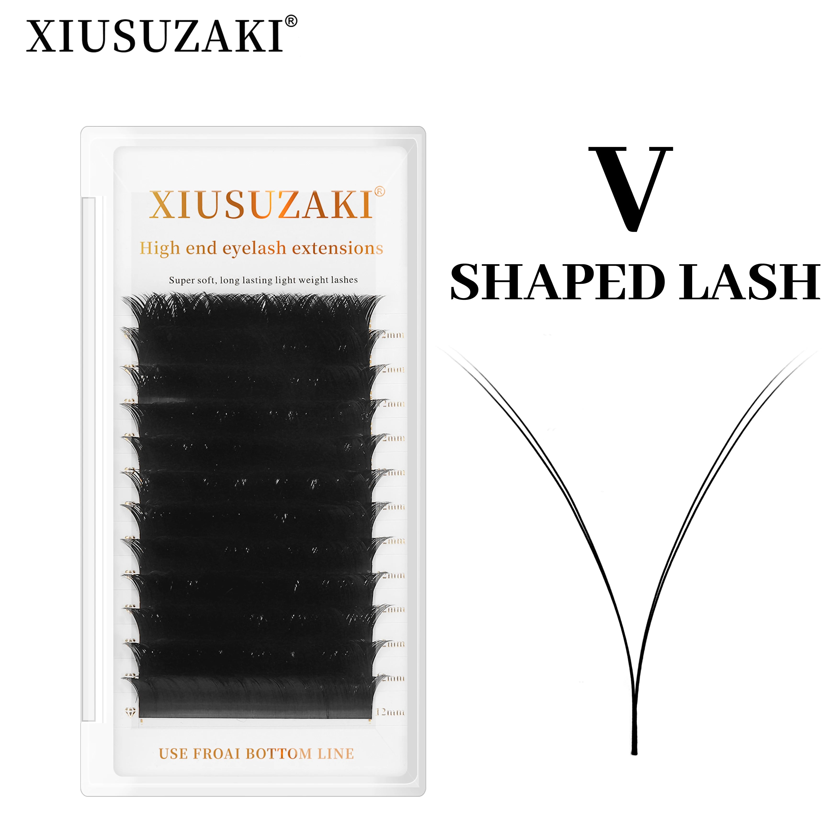 XIUSUZAKI Makeup Volume Lashes Mega Volume Cilios 0.05mm Easy-Fas Makeup Mesh Net Cross Lashes V Shape Eyelash Extension