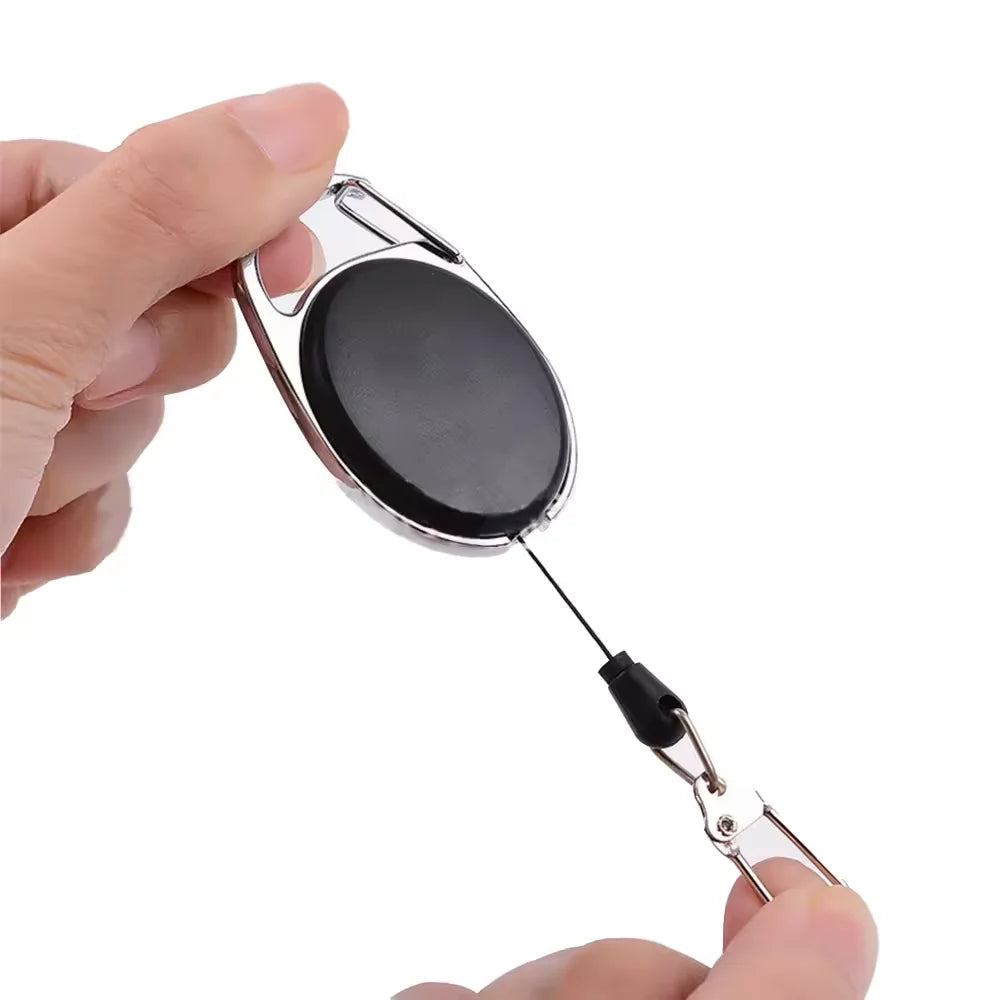 Convenient Outdoor Retractable Keychain Swivel Hook Carabiner Metal Alloy Anti-Lost Fishing Tools Holder Classic Pull Key Ring