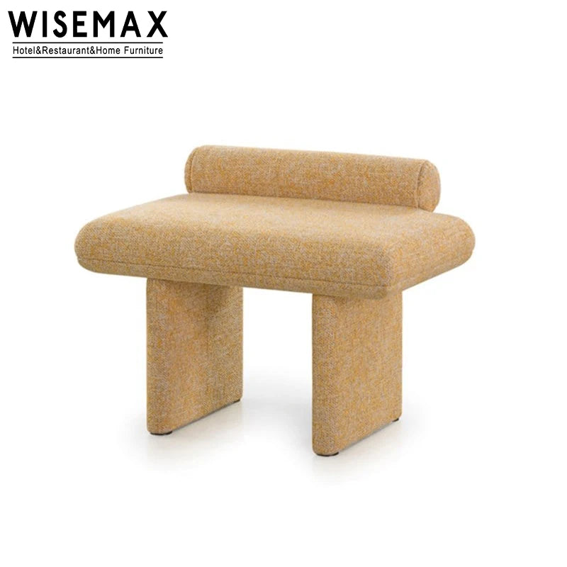 WISEMAX FURNITURE Modern Fabric Ottoman Leather Living Room Furniture Sofas Corner Stool Ottoman Dressing Chair for Home