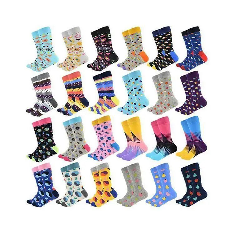 BD-S387 Men's High Quality Crazy Cool Cotton Crew Socks Spring Fashionable Casual Breathable Quick Dry Anti-Bacterial