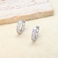 Zircon Simple Classic Fashion Style Round Earring 925 Silver Hoop Earrings for Women Fine Jewelry Party Accessories