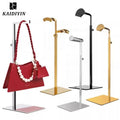 Stainless Steel Hook Bag Stand Holder Metal Tabletop Handbag Purse Display Stand with Matt Finishing for Shops Shopping Malls