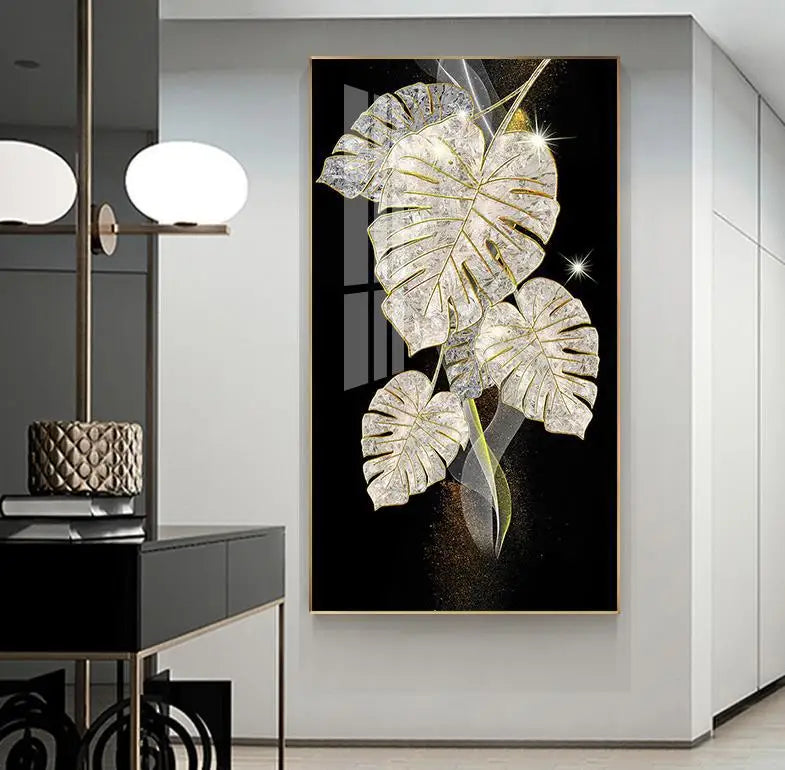Creative Porch Crystal Porcelain Wall Painting Paint for Living Room Wall with Frame Canvas Art Decor for Home Decor