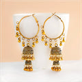 Vintage Women's Jhumka Indian Earrings Gold Silver Round Tassel Long Dangle Earrings Lantern Palace Earring