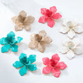2025 New Arrival 4 Colors Fashion Jewelry Summer Flower Extra Large Earrings Retro Enamel Fashion Big Enamel Floral Earrings