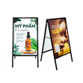 Tulundo Aluminium Alloy Black Double/Single Side Anti-Wind Folding Sidewalk Display Sign for Cafe Shop Menu Advertising