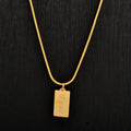 Non Tarnish 18K Gold Plated LOVE Necklace for Women Girls Fashion Snake Chain Custom Engraved Mini Rectangle Pendant Necklace