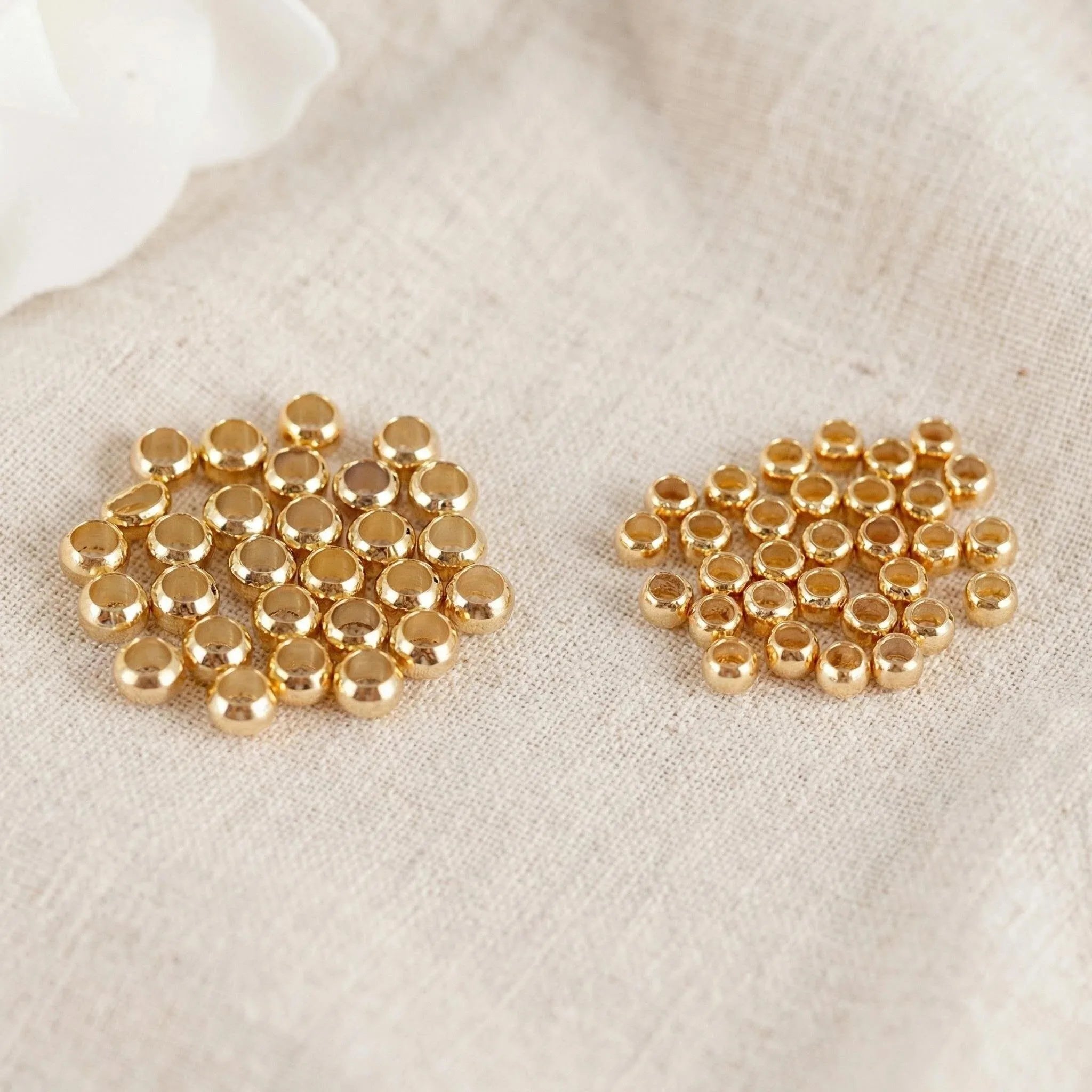 10000Pcs/Bag Crimp Beads Bracelet for Jewelry Making 18K Gold Plating Brass Fixed Beads End Clasps for Jewelry Findings