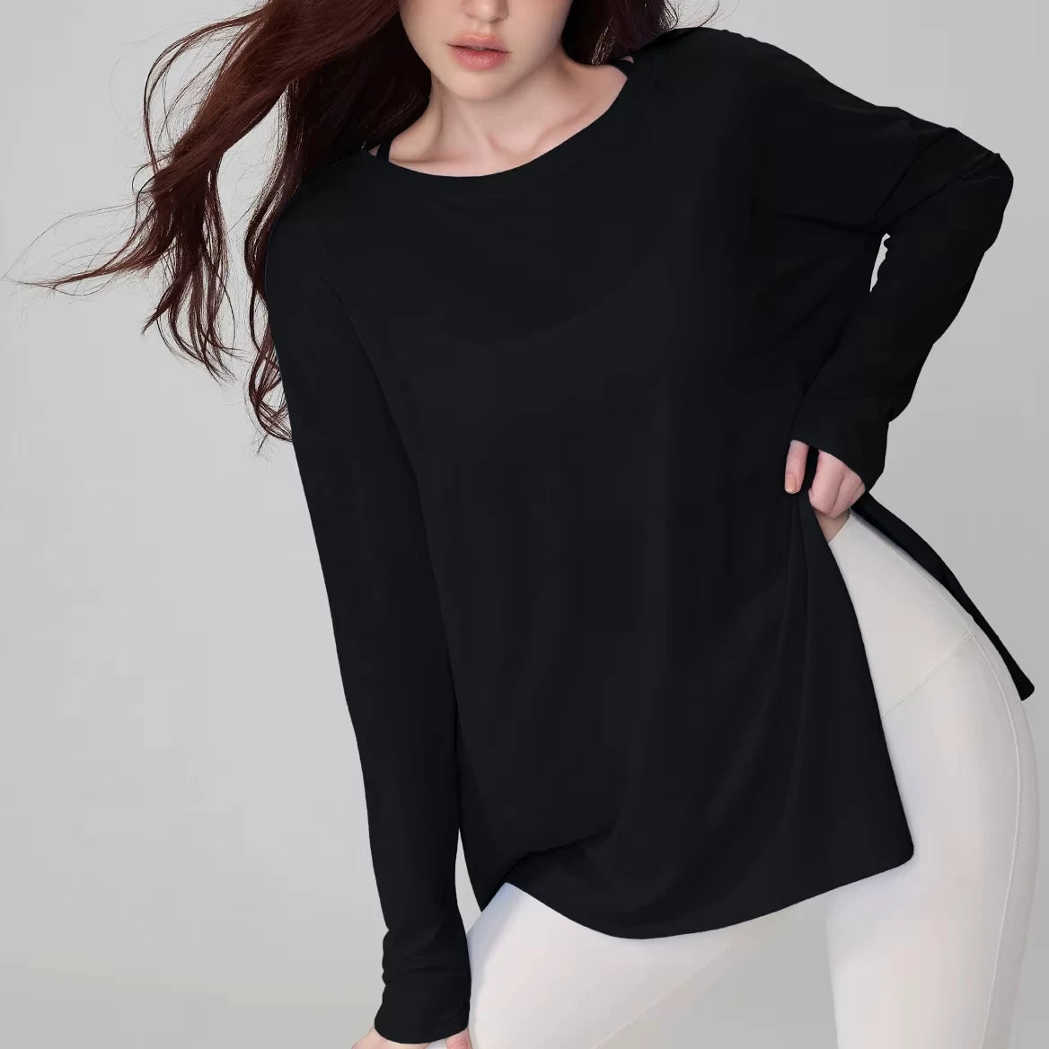 High Stretch Yoga Top Lightweight Sports Long Sleeve Mesh Fashion Fitness Running Shirts for Women