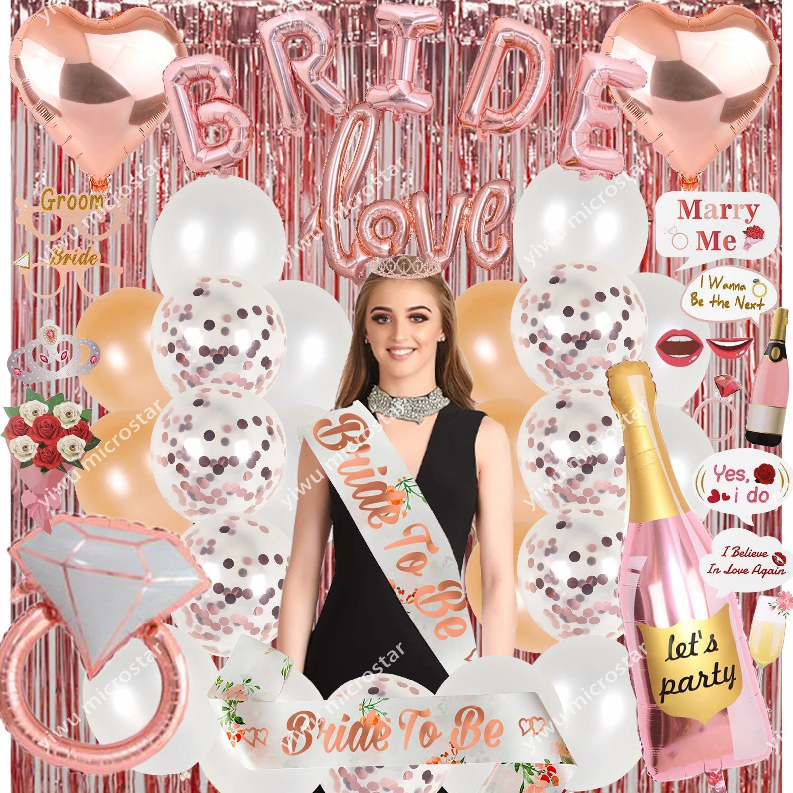 Bride to Be Bachelorette Party Decoration Set Bridal Decoration Set Bridal Shower Party Supplies Bridal Shower Gifts for Guests