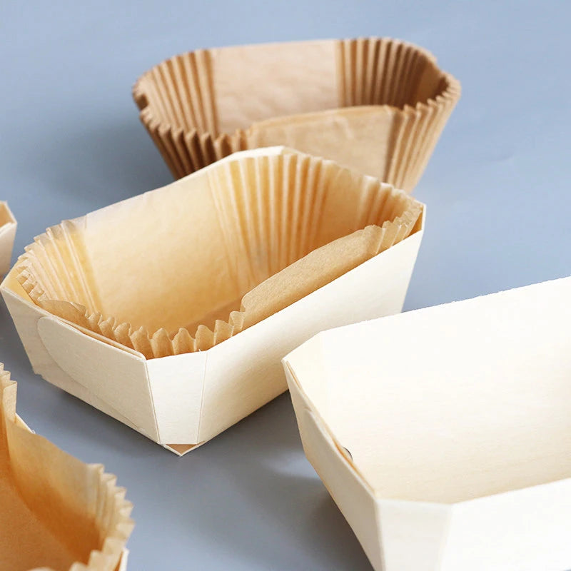 Disposable Wood Quick Cupcake Baking Mold Eco-Friendly Microwavable Packaging Tray