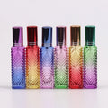 Luxury Mini Perfume Bottle 12ml Colored Glass Screen Printed Screw Cap Rectangle Spray Bottle