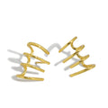 Minimalism Sterling Silver 925 Chic Stud Earrings Rake Claw Earrings  for Women Everyday Wear